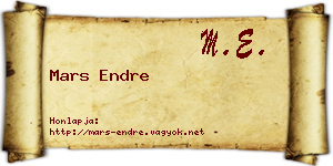 Mars Endre névjegykártya
